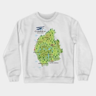 Cumbria England Map Crewneck Sweatshirt